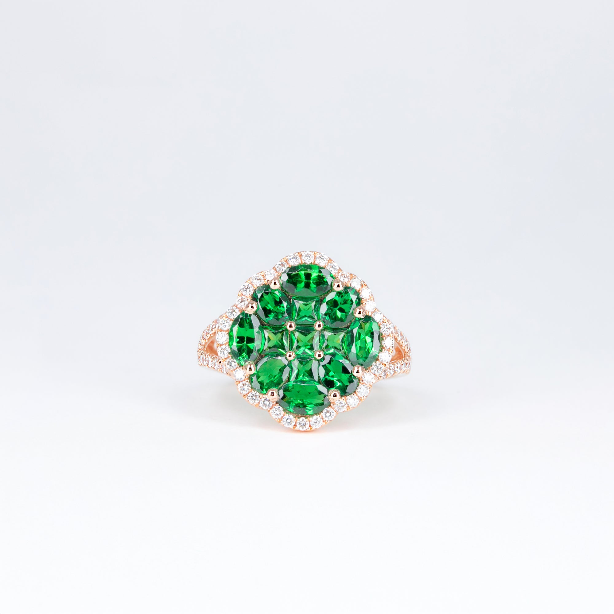 bague Trèfle Tsavorites