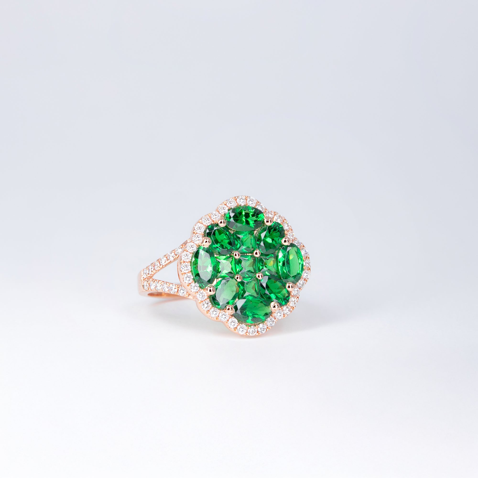 bague Trèfle Tsavorites