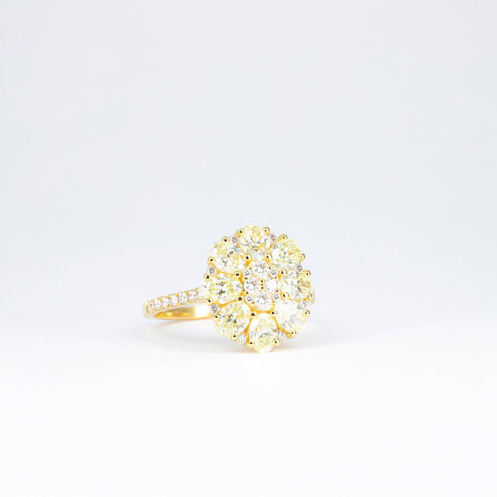 Bague diamants jonquille
