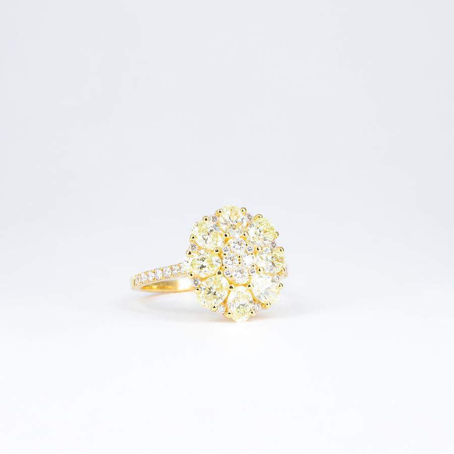 Bague diamants jonquille