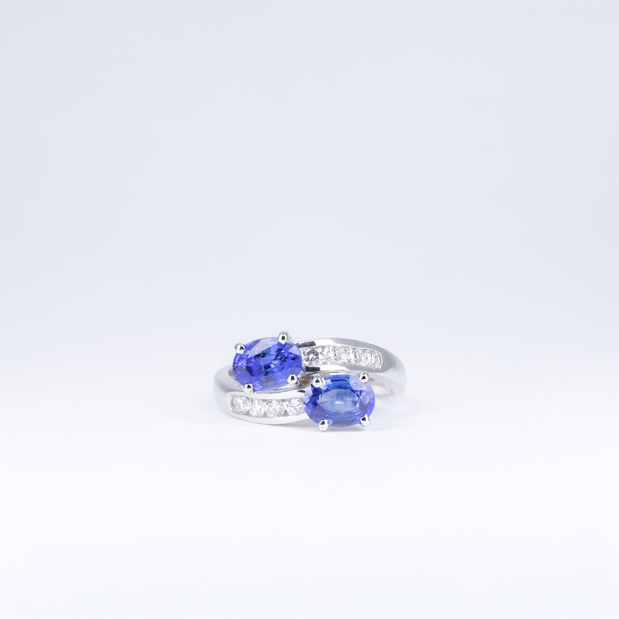 Bague Toi et Moi saphirs bleus