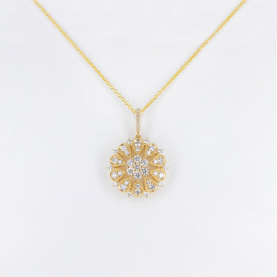 Pendentif or jaune et diamants