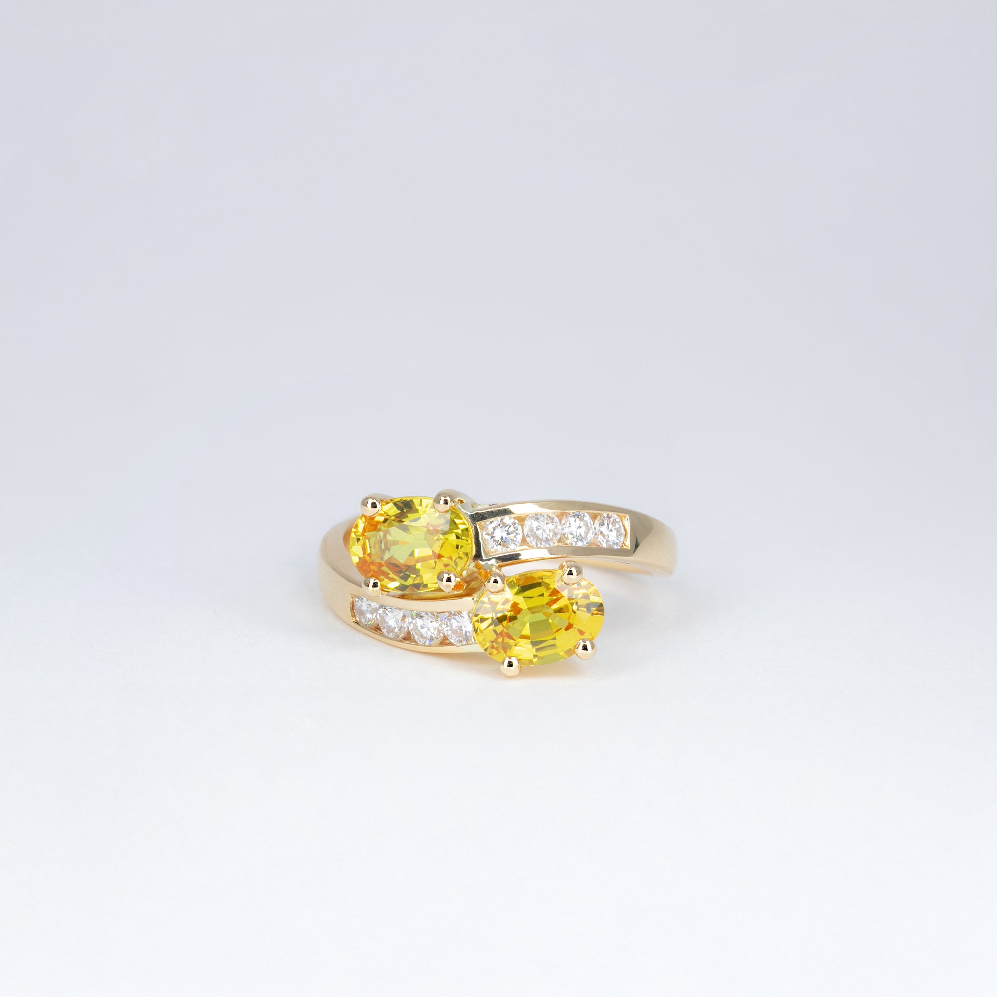 Bague Toi & Moi saphirs jaunes