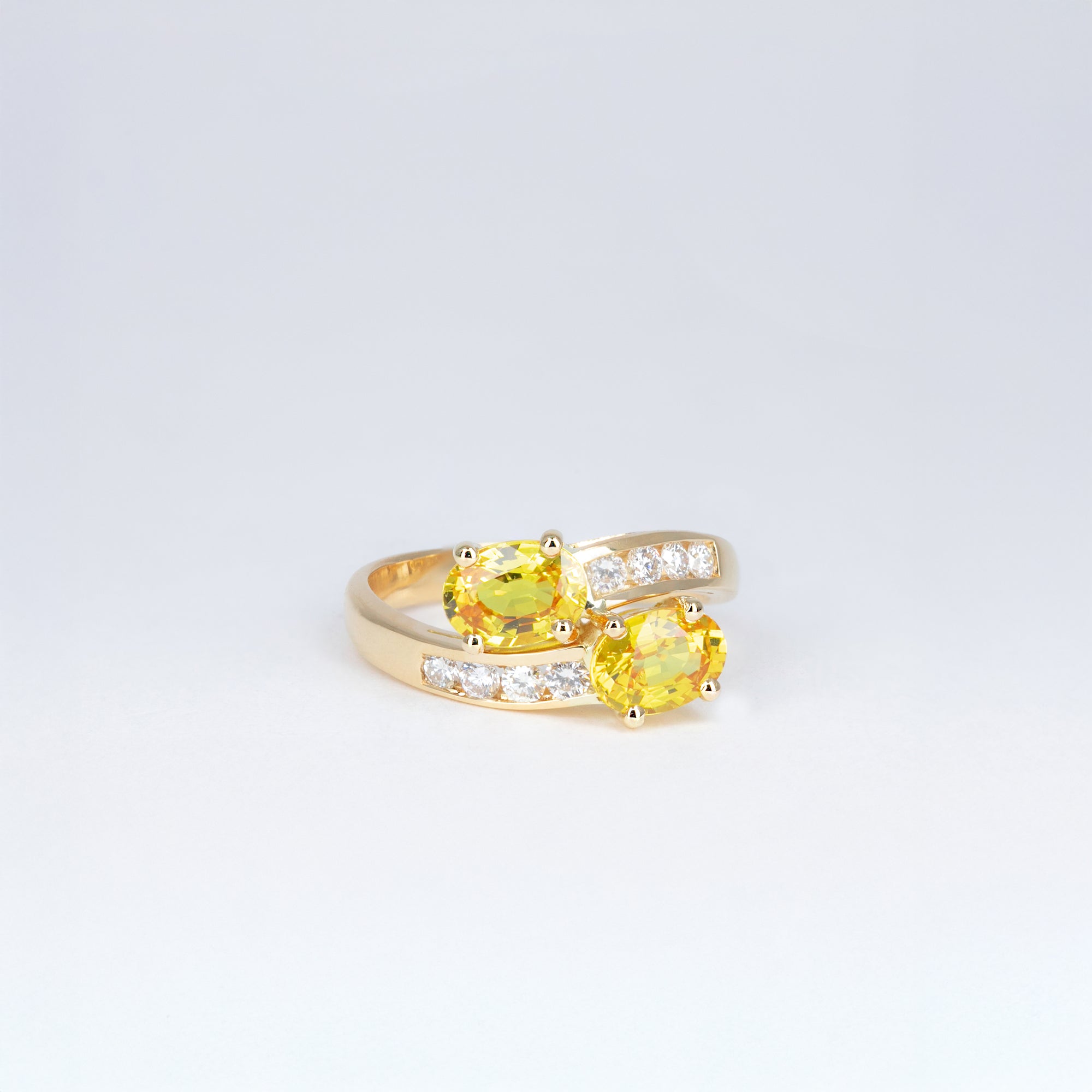 Bague Toi & Moi saphirs jaunes
