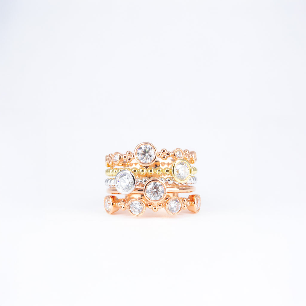 Bague trio d'or diamants