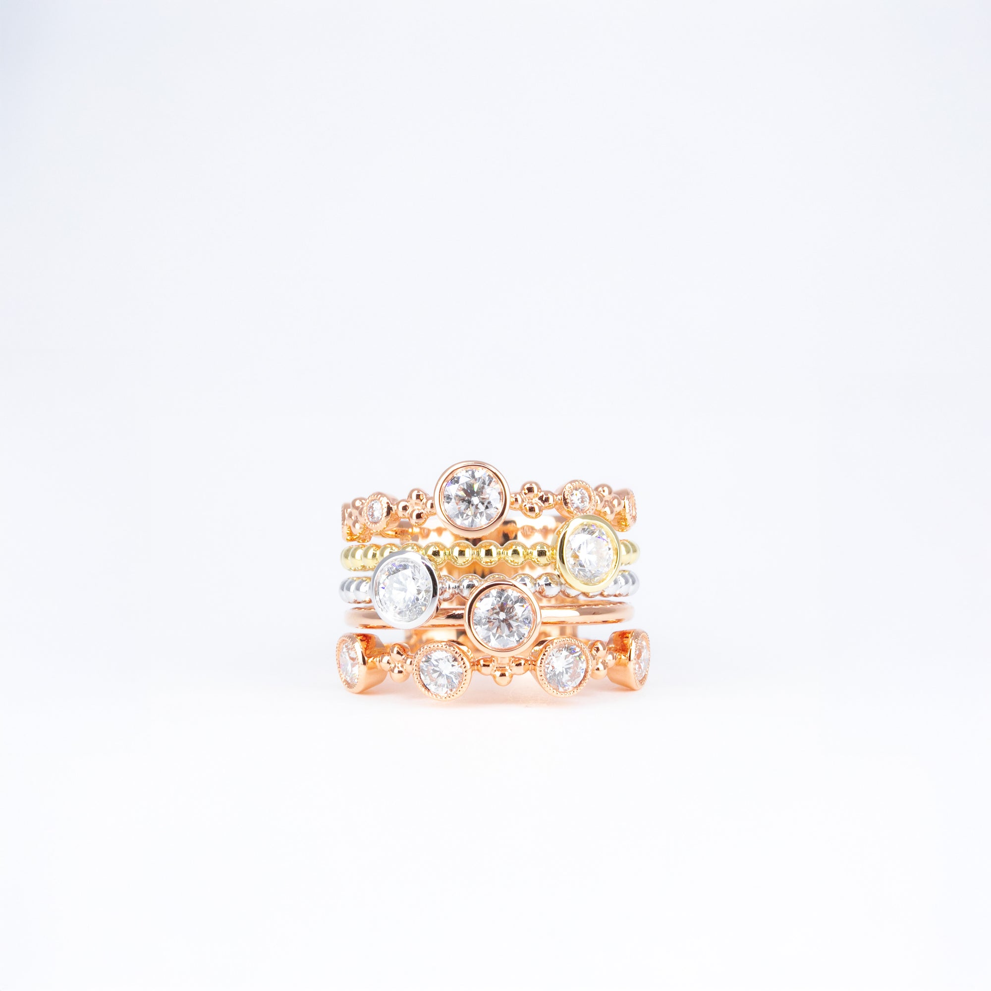 Bague trio d'or diamants