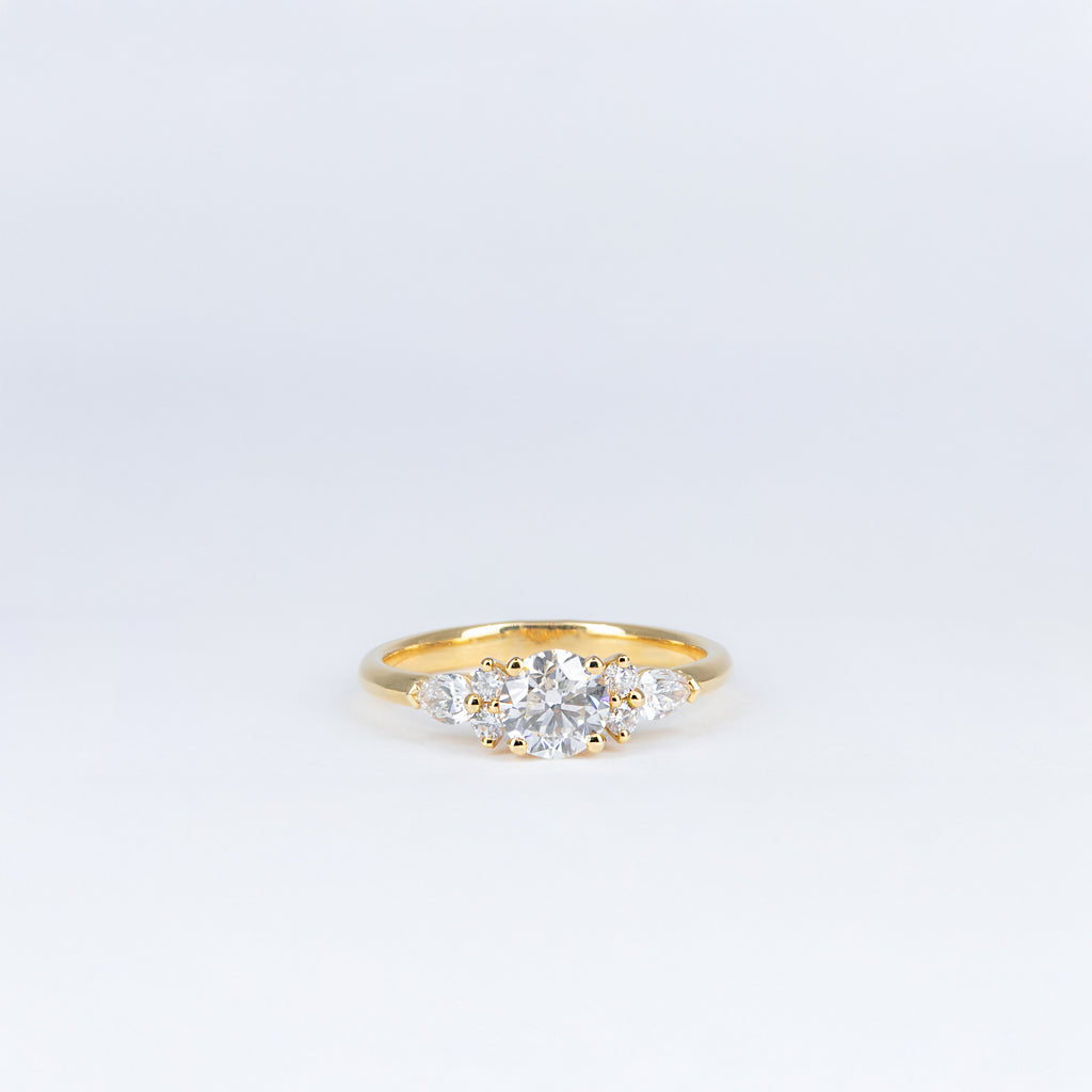 Bague diamant taille brillant et poire