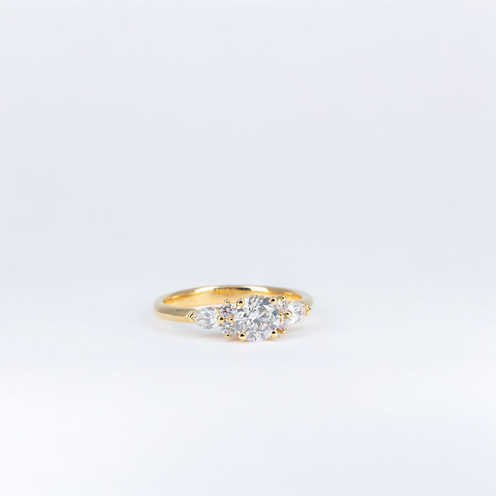 Bague diamant taille brillant et poire
