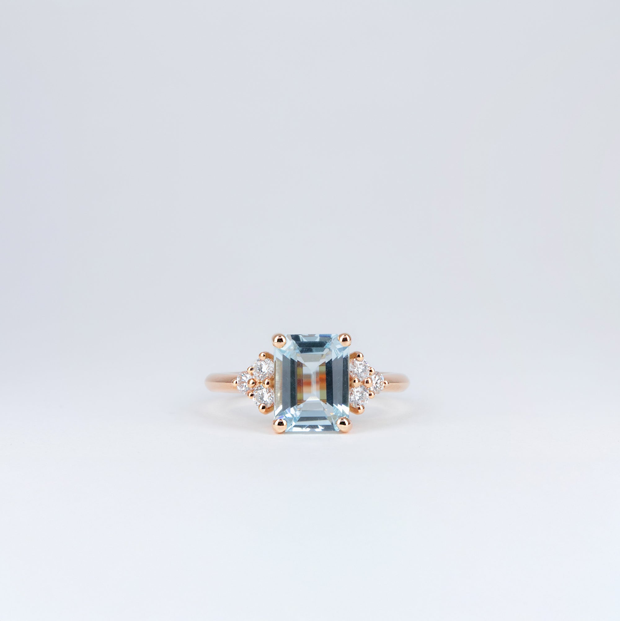 Bague aigue-marine et diamants