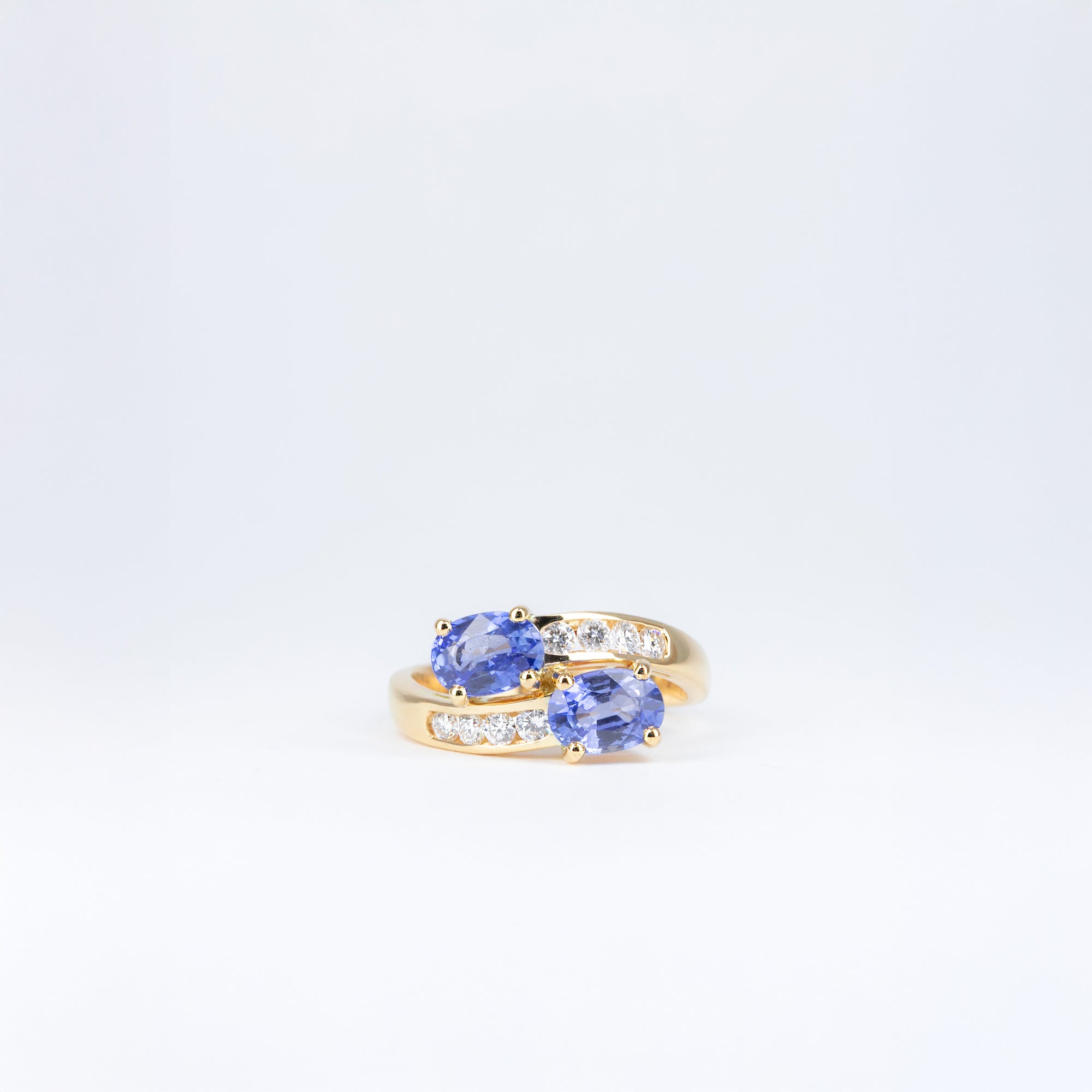 Bague Vous et Moi saphirs bleus et diamants