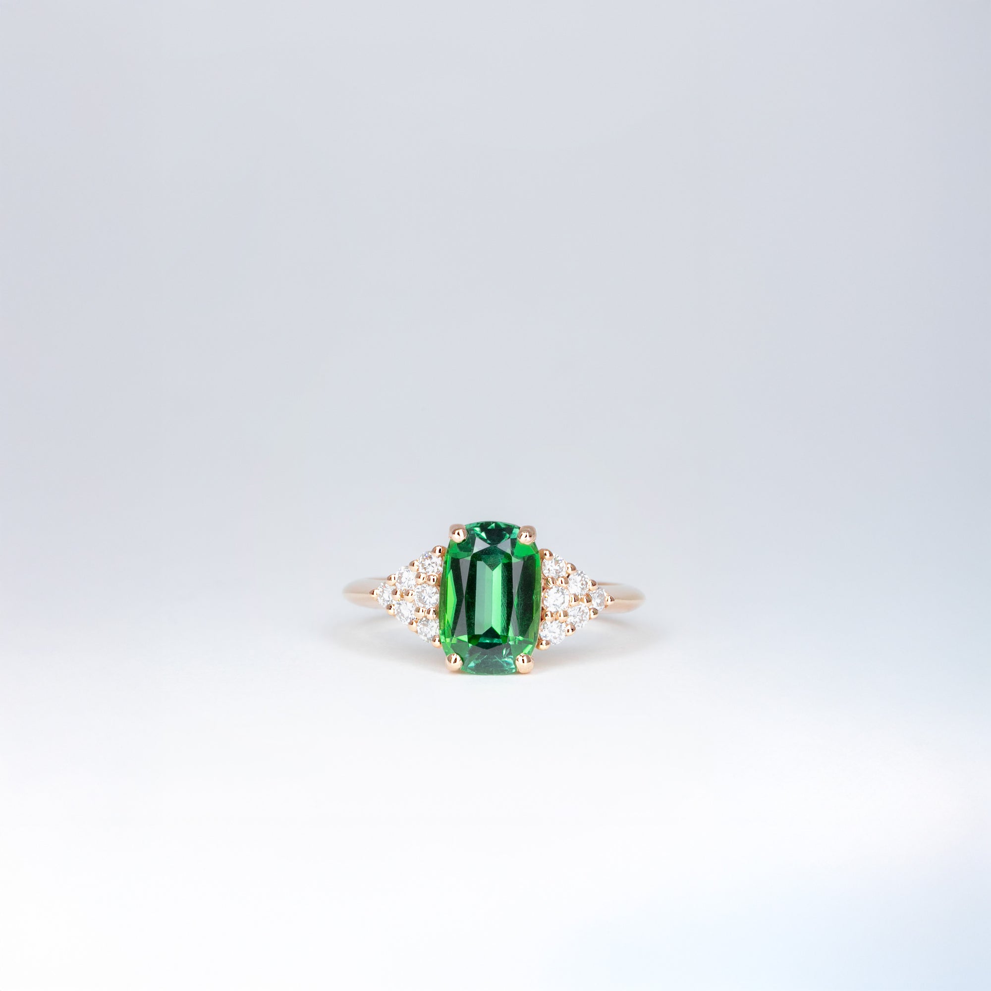 Bague tourmaline verte et diamants