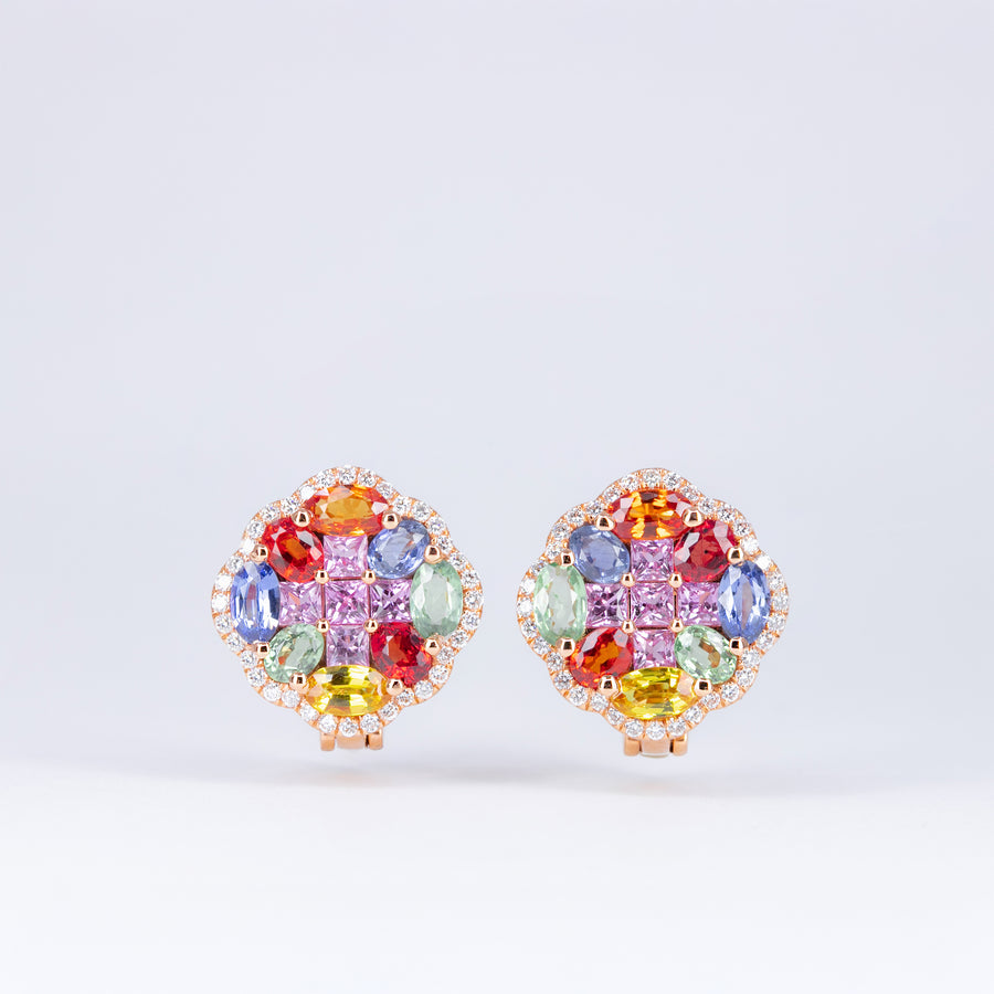 Boucles d’oreilles Trèfle Arc-en-Ciel