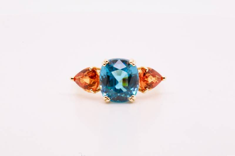 Bordeaux, Bague zircon et grenats, Elen Larcebeau 